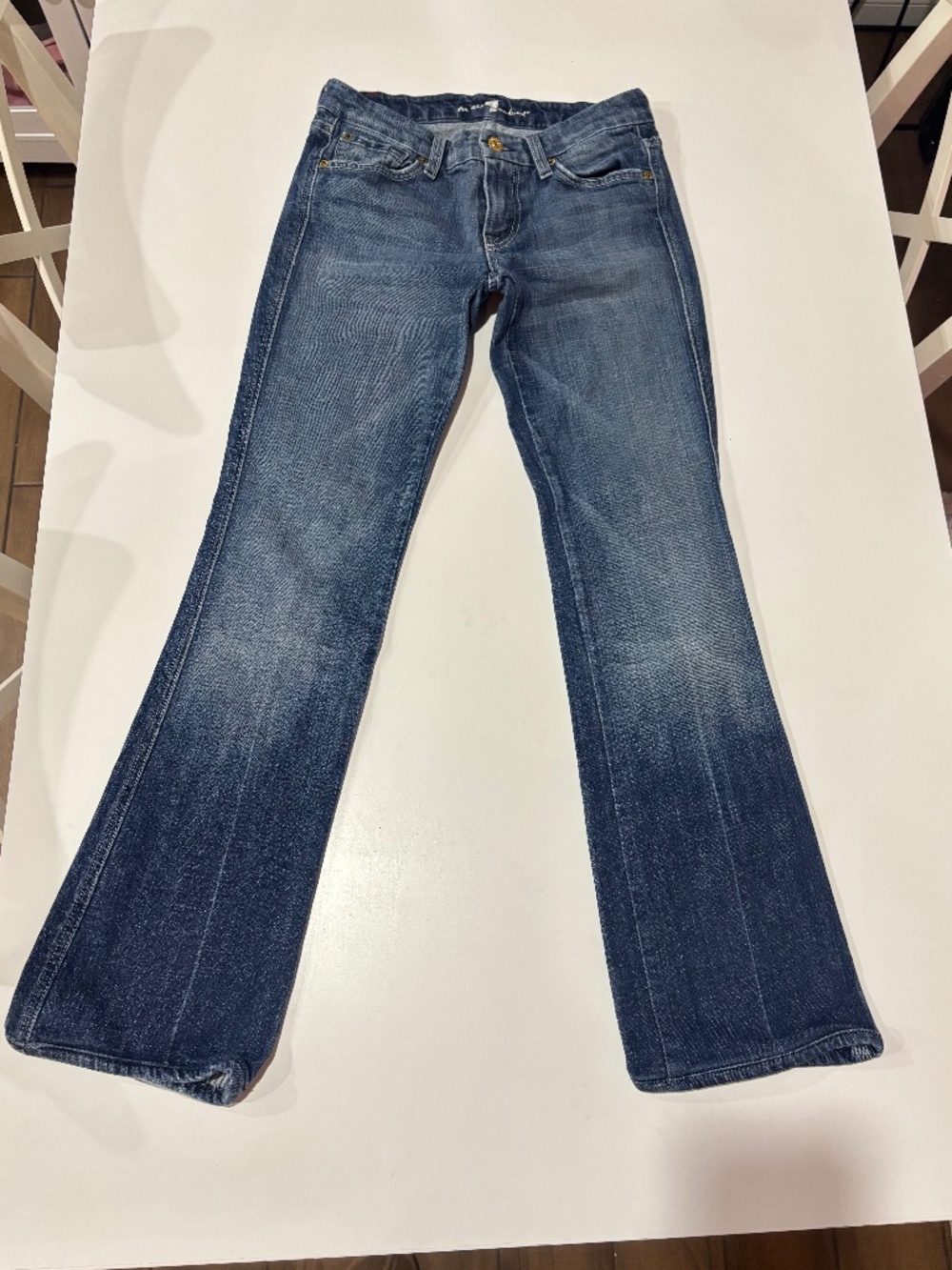 7 For All Mankind Women's Boot Cut Jeans in Medium Blue Wash